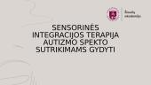 Sensorinės integracijos terapija autizmo spekto sutrikimams gydyti