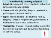 Rinkimų esmė. Lietuvos rinkimų sistema. Piliečių dalyvavimas politikoje 10 puslapis