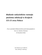 Badanie wskaźników rozwoju poziomu edukacji w Krajach UE-15 oraz Polsce