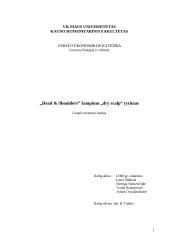 Marketingo tyrimas: šampūnas "Head & Shoulders"