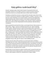 Kaip galima nuskriausti kitą? Rašinys