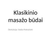 Klasikinio masažo būdai