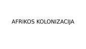 Afrikos kolonizacija