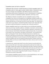 Competitive sports can teach us about life