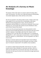 An Analysis of a Survey on Music Knowlage