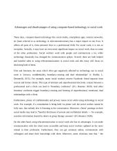 Advantages and disadvantages of using computer-based technology in social work