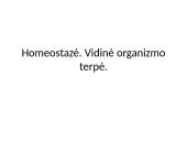 Homeostazė. Vidinė organizmo terpė