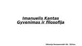 Skaidrės apie Imanuelį Kantą