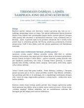 Laimės samprata Jono Biliūno kūryboje