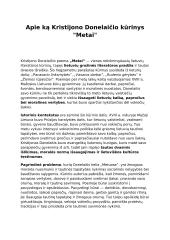 Apie ką Kristijono Donelaičio kūrinys „Metai"