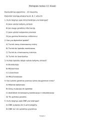 Biologijos testas (11 klasė)