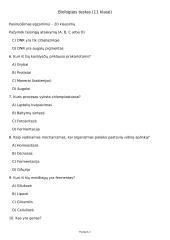Biologijos testas (11 klasė) 2 puslapis