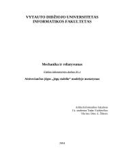 Atsiveriančios jėgos "jėgų stalelio" modelyje nustatymas