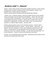 ,,Rudenio naktį" ir ,,Vakaras" palyginimas