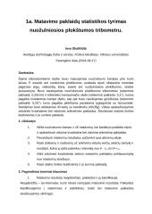 Matavimo paklaidų statistikos tyrimas nuožulniosios plokštumos tribometru (laboratorinis)