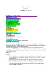 Viljamas Šekspyras ,,Hamletas‘‘. Analizė