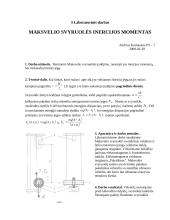 Maksvelio svyruoklės judėjimo inercijos momentas 