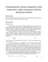 Dvikomponentės sistemos diagramos virimo temperatūra - sudėtis nustatymas frakcinės distiliacijos metodu
