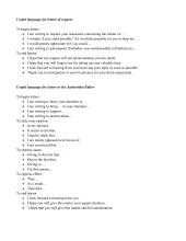 Useful language for letters