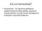 Homeostazė ir termoreguliacija. Skaidrės 2 puslapis