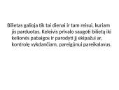 Keleivių vežimas. Reguliarūs ir švytuokliniai reisai 14 puslapis