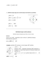 Centrinio kampo ir įbrėžtinio kampo apibrėžimai. Ryšys tarp centrinio ir apibrėžtinio kampų dydžių. Įbrėžtinio kampo savybės įrodymas 2 puslapis