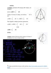 Centrinio kampo ir įbrėžtinio kampo apibrėžimai. Ryšys tarp centrinio ir apibrėžtinio kampų dydžių. Įbrėžtinio kampo savybės įrodymas 3 puslapis