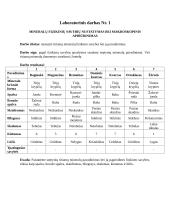 Geologijos laboratorinių darbų ataskaitos