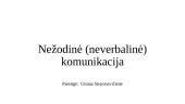 Nežodinė (neverbalinė) komunikacija