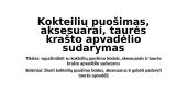 Kokteilių puošimas, aksesuarai, taurės krašto apvadėlio sudarymas