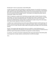 Opinion essay. Reading books improves young people‘s critical thinking skills