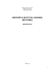 Mitinės lietuvių sakmių būtybės bei jų klasifikavimas