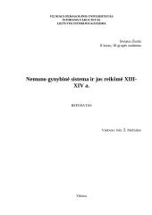 Nemuno gynybinė sistema. Nemuno gynybinės sistemos reikšmė XIII - XIV amžiuje 13 puslapis