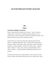 Lietuvos Respublikos (LR) Švietimo įstatymo analizė 1 puslapis
