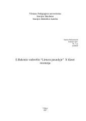 Vadovėlio recenzija: E. Bakonis "Lietuva pasaulyje" 10 klasei