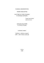 Valdžios ir valdymo organai 1940 - 1941 metais Lietuvoje. Kursinis darbas