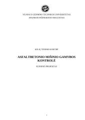 Asfaltbetonio mišinio gamybos kontrolė