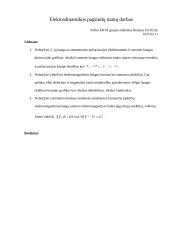 Elektrodinamikos pagrindų namų darbas 1 puslapis