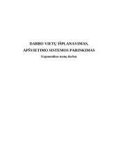 Darbo vietų išplanavimas, apšvietimo sistemos parinkimas