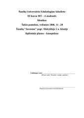 Šokio pamokos išplėstinis planas–konspektas