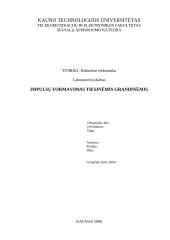 Impulsų formavimas tiesinėmis grandinėmis