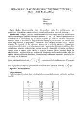 Metalo ir puslaidininkio kontaktinio potencialų skirtumo matavimas