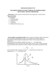 Šiluminio spinduliavimo tyrimas ir temperatūros matavimas optiniu prietaisu