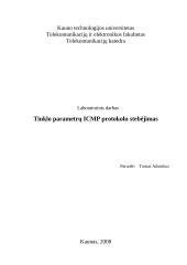 ICMP protokolo veikimas LAN bei Internet tinkluose