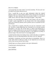 Letter: giving an information