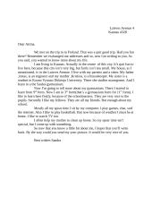 Letter: informal letter about a trip
