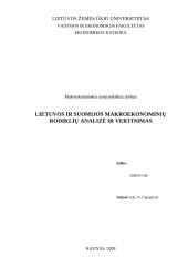 Makroekonominių rodiklių analizė ir vertinimas: Lietuva ir Suomija 1 puslapis