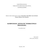 Marketingo programa: higieninių įklotų ir vaikiškų sauskelnių gamyba "Winalite"