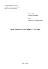 Mokymosi proceso stebėjimo praktika