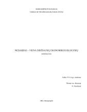 Nedarbas — viena didžiausių ekonomikos blogybių